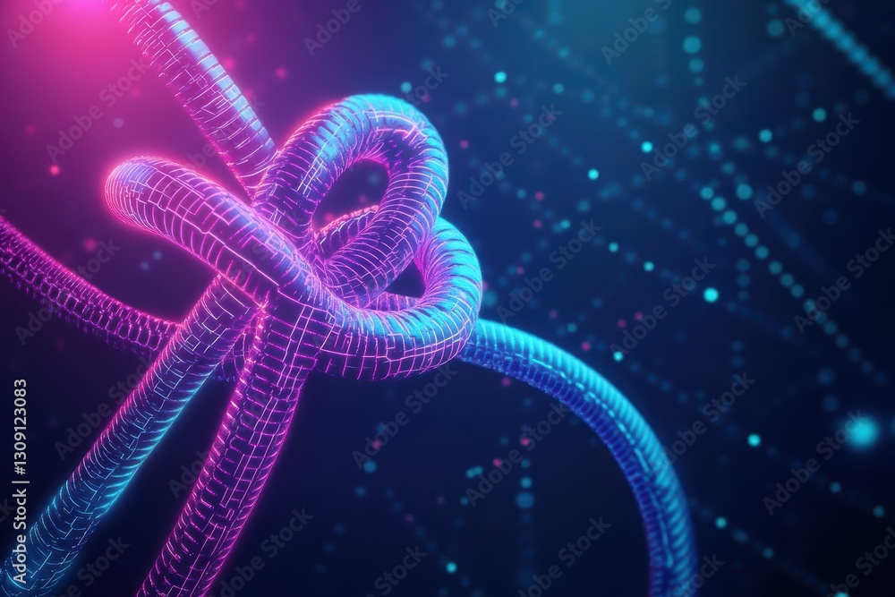 Aufkleber intricate 3d heart shaped knot symbolizing love and unity with smooth curves and vivid colors in a c
