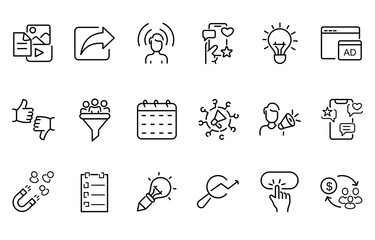Digital market line icons