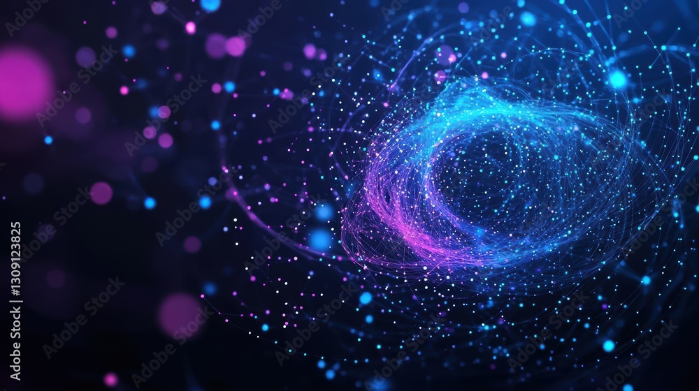 Poster vibrant blue and pink abstract background featuring a large circular shape creating a dynamic and en