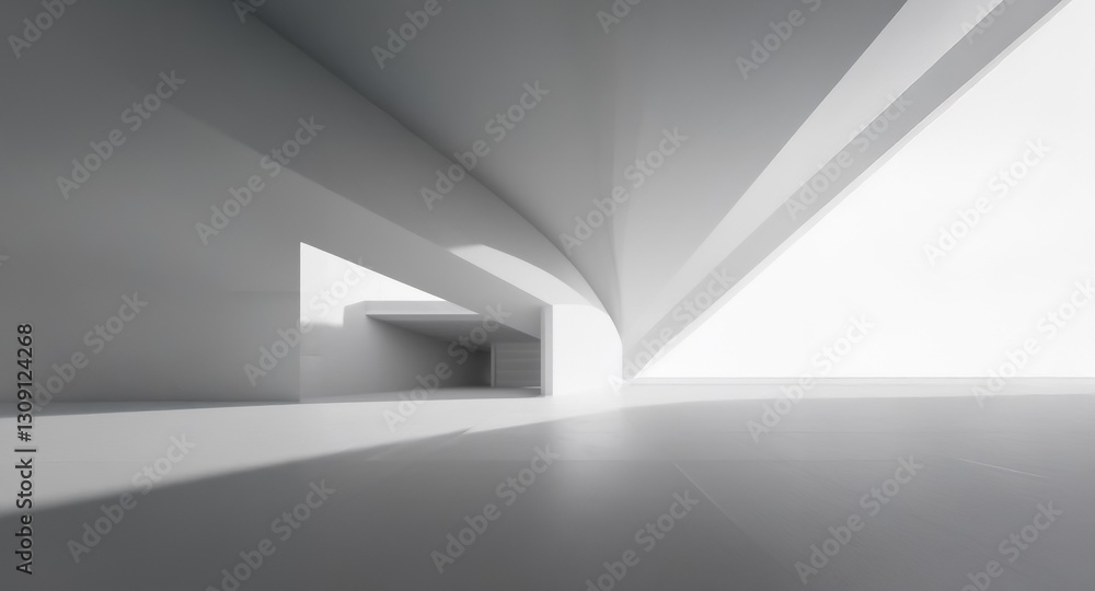 Leinwandbilder abstract background of white minimalist architecture. geometric shapes, strong shadows create a clea