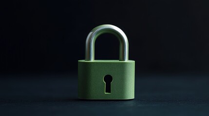 Fototapeta premium A padlock on a black background, in a simple, minimalistic style. 