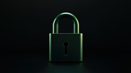 A padlock on a black background, in a simple, minimalistic style. 