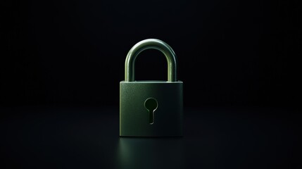 Fototapeta premium A padlock on a black background, in a simple, minimalistic style. 