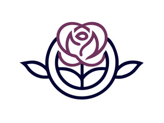 Elegant Black and White Rose Logo Design for Branding , Simple, stylized black and white rose logo, perfect for a brand needing a sophisticated, classic image.