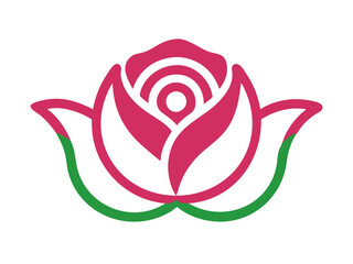 Elegant Black and White Rose Logo Design for Branding , Simple, stylized black and white rose logo, perfect for a brand needing a sophisticated, classic image.