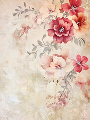 Victorian ivory floral scrapbook paper