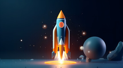 Rocket Launch: A Futuristic Digital Art Piece