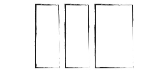 set of grunge rectangle frames icon. vector illustration.