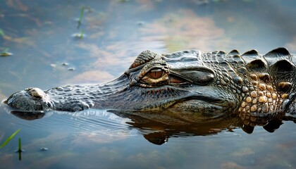 Fototapeta premium crocodile in the water