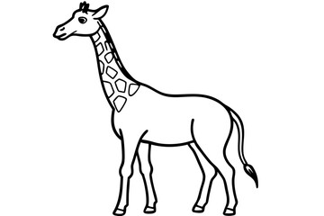 Elegant Giraffe Outline
