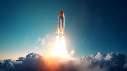 Rocket Launch into the Vastness of Space