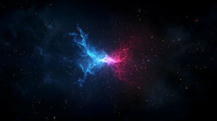 Naklejka premium Abstract Cosmic Nebula Space Scene With Blue And Pink Hues and Sparkling Stars