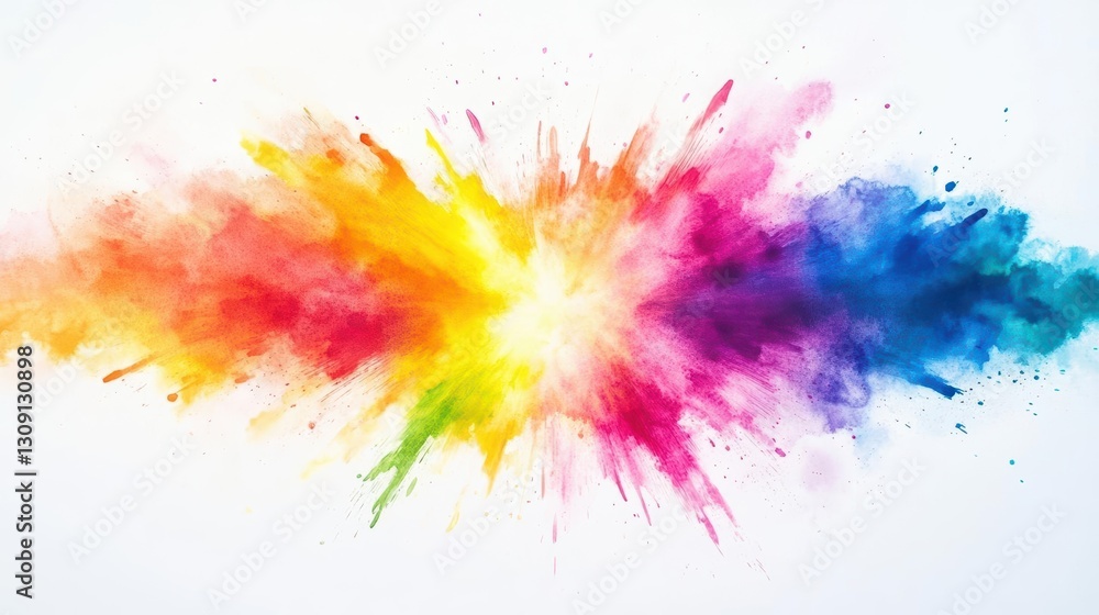 Poster vibrant burst of colorful paint splashes creating a dynamic artistic scene that evokes emotion and c