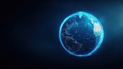 Obraz premium Majestic View of Earth from Space Capturing Its Vibrant Blue Oceans and Green Landmasses Surrounded by Infinite Blackness of the Universe