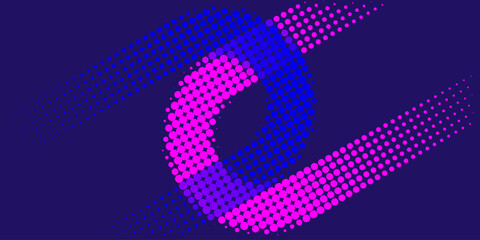 Background vector design with halftone effect. Abstract gradient round dots.