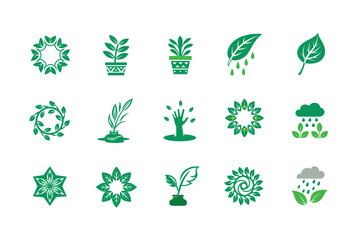 plant and growing concept   nature logo illustration set on white background.