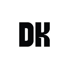 DK monogram logo design letter text name symbol monochrome logotype alphabet character simple logo