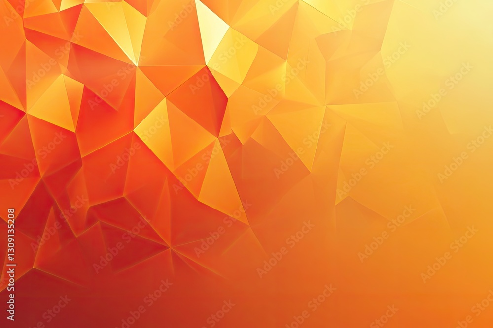 Poster abstract orange and yellow low polygonal background image with gradient transition