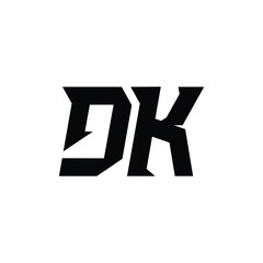 DK monogram logo design letter text name symbol monochrome logotype alphabet character simple logo
