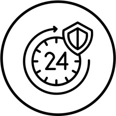 Vector Design 24 Hours Service Icon Style