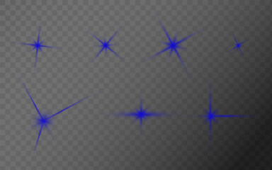Vector set of stars glare, shadows blue on transparent background
Vector set of stars glare on transparent background