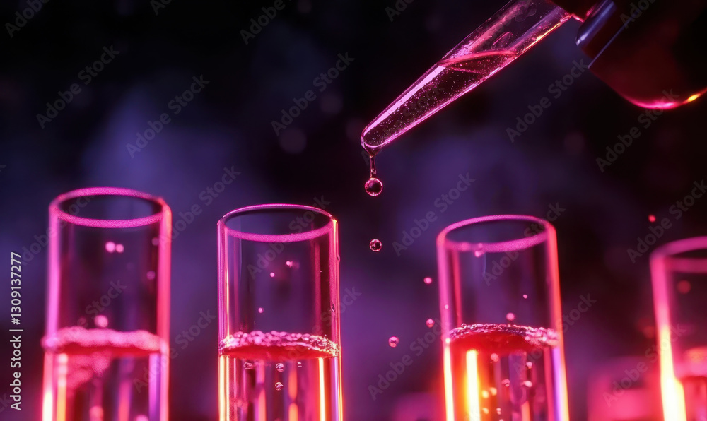 Poster capture the vibrancy of innovative science: a glimpse into colorful chemistry with test tubes and pi