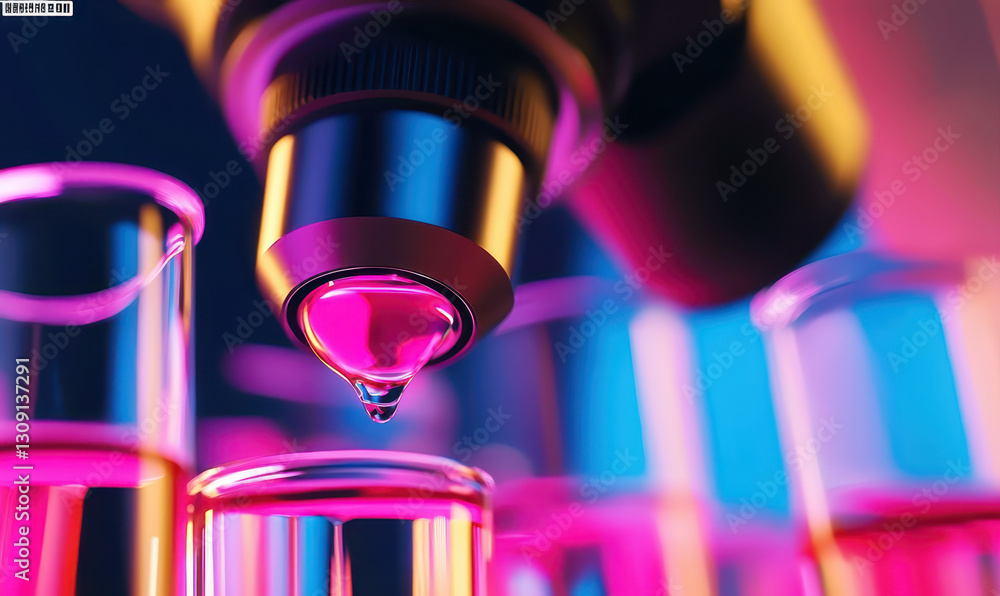Aufkleber exploring the molecular world: the intersection of colorful chemistry and advanced microscopy in mod
