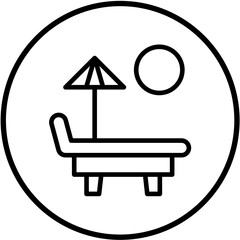 Vector Design Sun Bed Icon Style