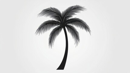 Black vector single palm tree icon