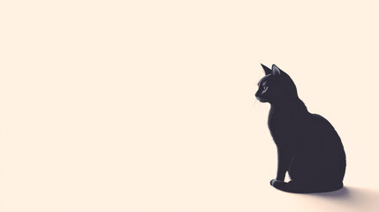 Silhouette of a cat against a light background