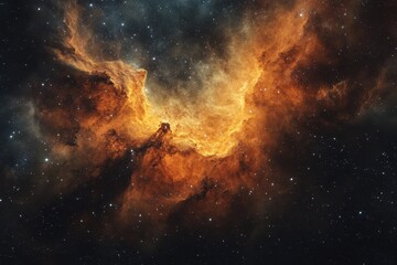 Fototapeta premium Stunning cosmic nebula captured amidst a sea of twinkling stars