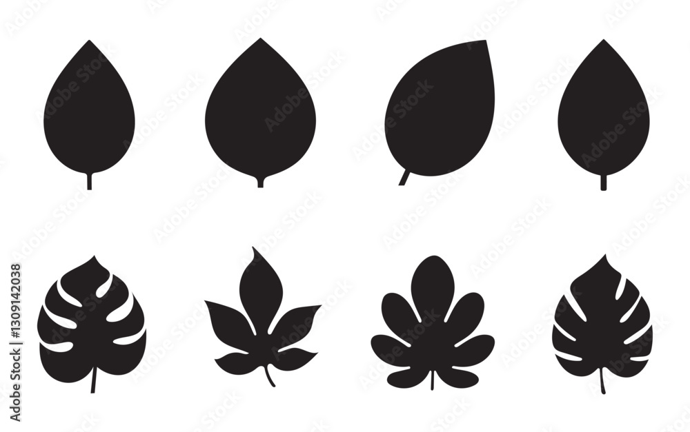 Poster leaf icon set. leaves icon. leaves of trees and plants. leaf sign and symbol vector for app and webs