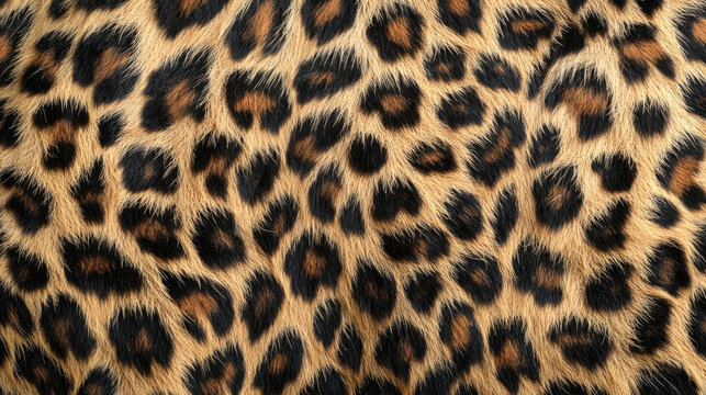 Close-up of leopard print fur pattern showcasing distinct spots and texture