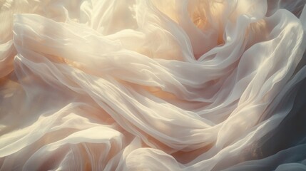 Obraz premium Subtle Elegance: A Textured Tapestry of Sheer Fabric