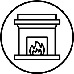 Vector Design Fireplace Icon Style