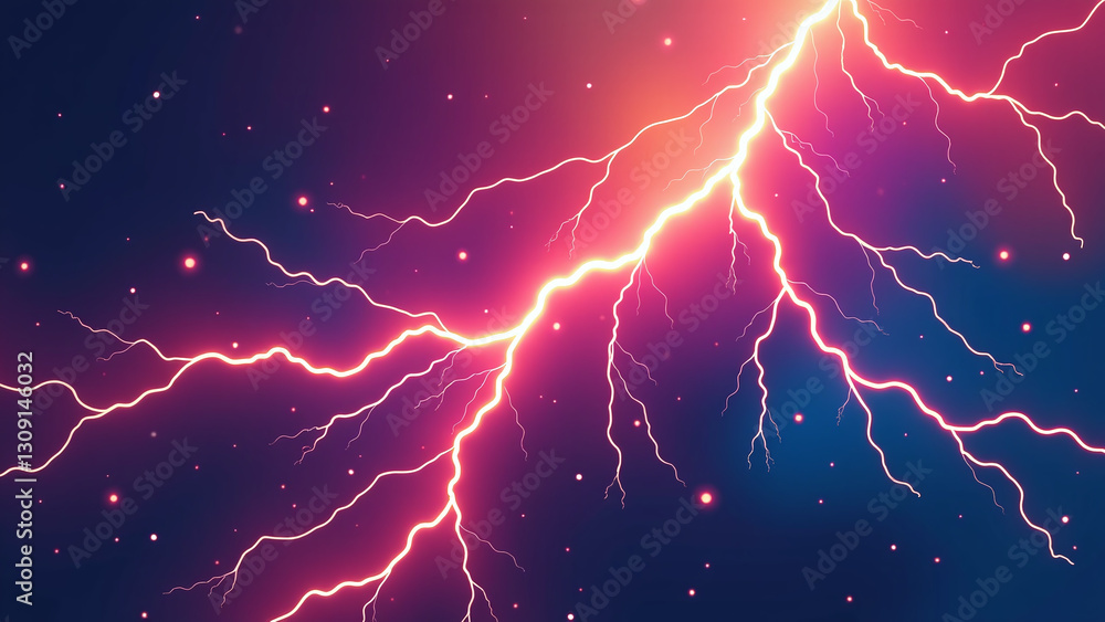 Poster vibrant lightning bolts motion create striking abstract art style using colorful