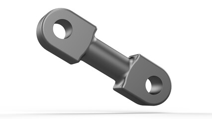 Double Sided Metallic Link. Isolated. White background. 3d render
