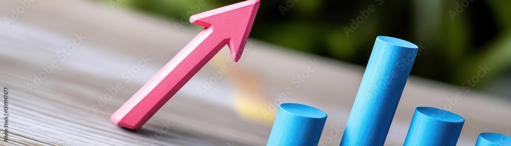 Poster a financial graph with a upward arrow showing growth