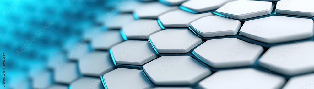 Poster A futuristic white hexagon background with a futuristic honeycomb concept A wave of particles in 3D A background of data technology