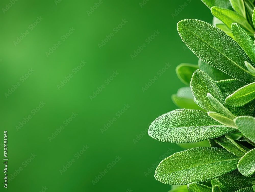 Aufkleber a gentle abstract background featuring fresh green herbs with soft light and subtle bokeh effects, c