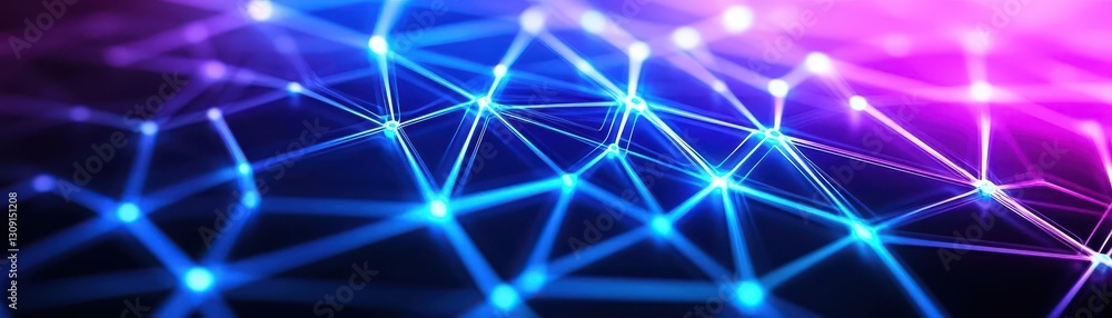 Poster A geometric AI abstract background with glowing lines and shapes, highlighting the structural complexity of AI technology