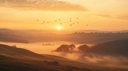 A Beautiful Sunrise Over a Scenic Place
