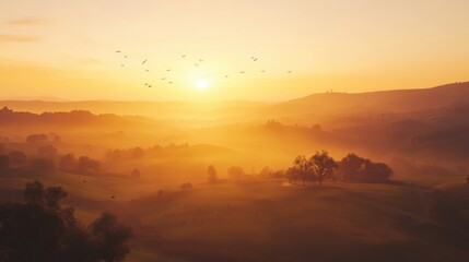 A Beautiful Sunrise Over a Scenic Place
