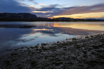 Fototapeta premium Sunset at the river Gaula, NOrway