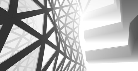 Fototapeta premium Futuristic Architectural Abstract – Geometric Structures and Modern Urban Design