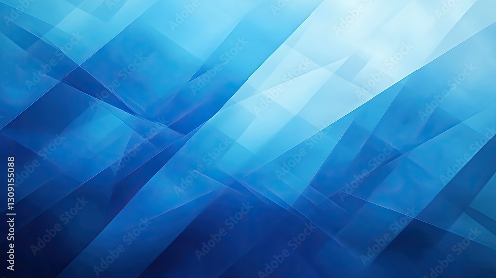Poster abstract blue geometric background with overlapping transparent shapes and gradient color variations
