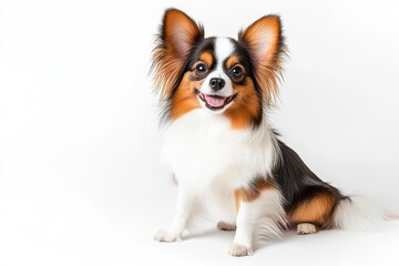 A Papillon dog sitting