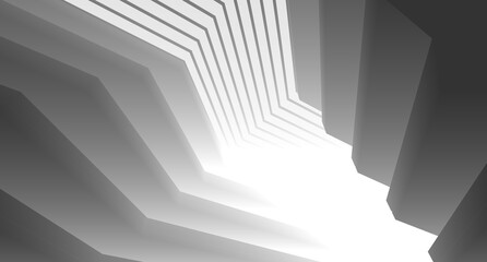 Obraz premium Futuristic Architectural Abstract – Geometric Structures and Modern Urban Design