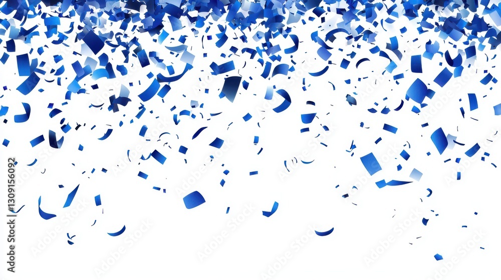 Poster blue confetti falling randomly. abstract background with flying particles. vector illustration can b