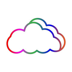 Cloud line gradient icon